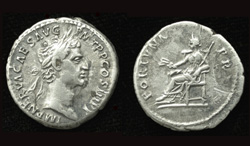 Nerva, Denarius, Fortuna Reverse, Scarce Sold!